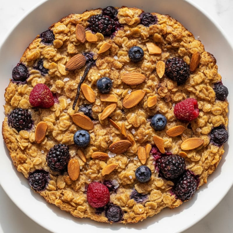 Baked Berry Oatmeal with Toasted Almonds