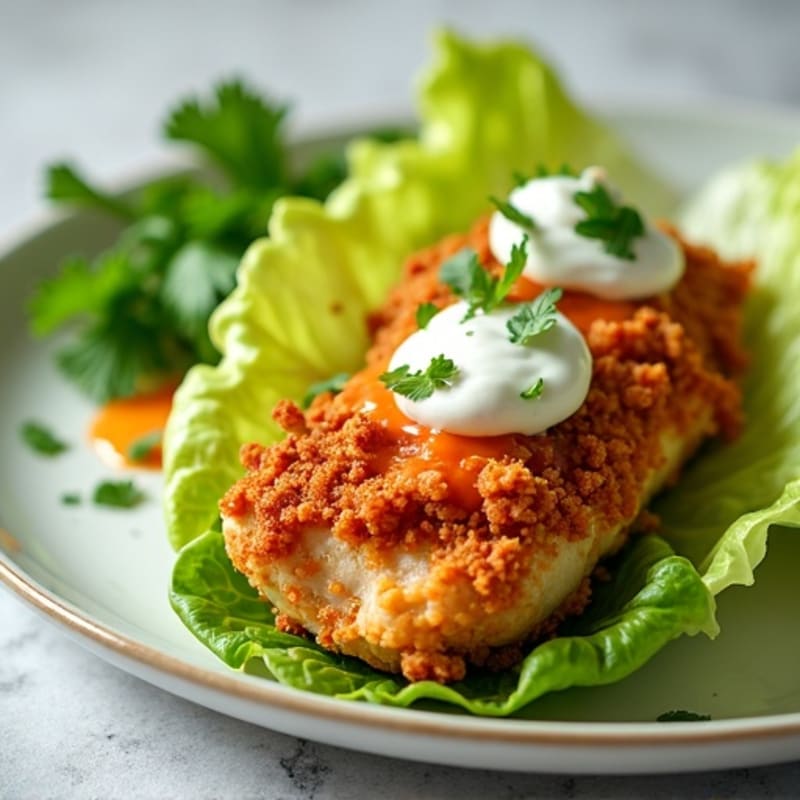 Crispy Buffalo Chicken Lettuce Wrap