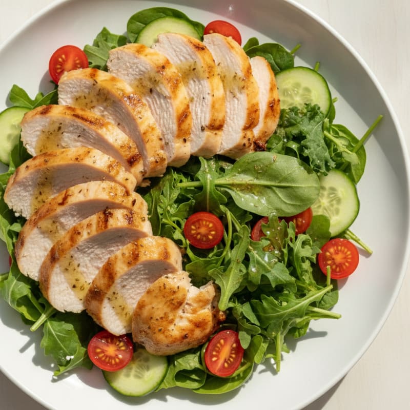 Grilled Turkey Breast Salad with Mixed Greens