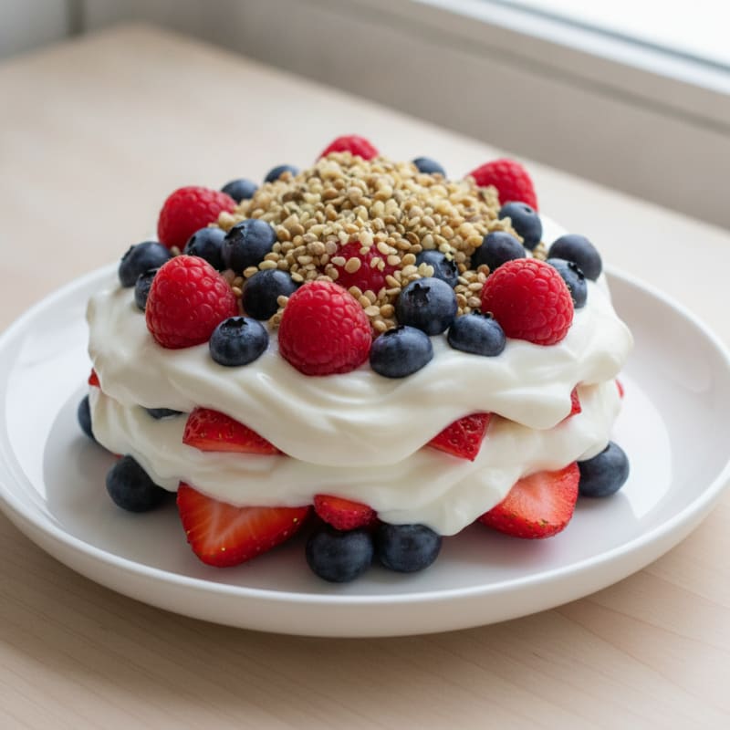 Greek Yogurt Protein Parfait with Mixed Berries