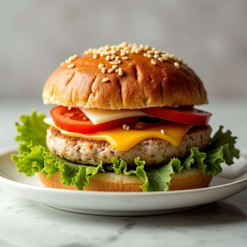 Crispy Baked Mozzarella-Stuffed Turkey Burger