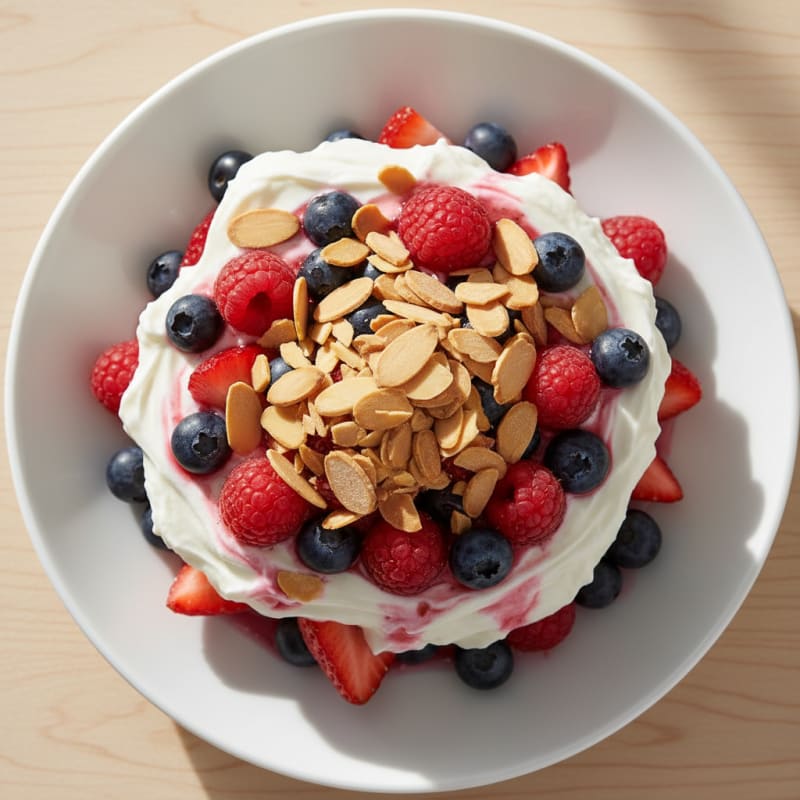 Greek Yogurt Protein Parfait with Mixed Berries