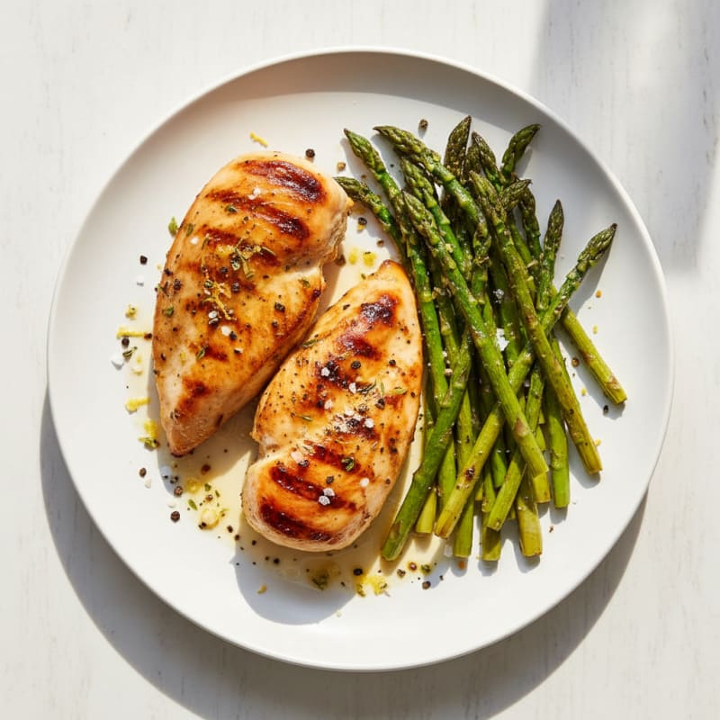 Zesty Lemon-Herb Grilled Chicken with Roasted Asparagus