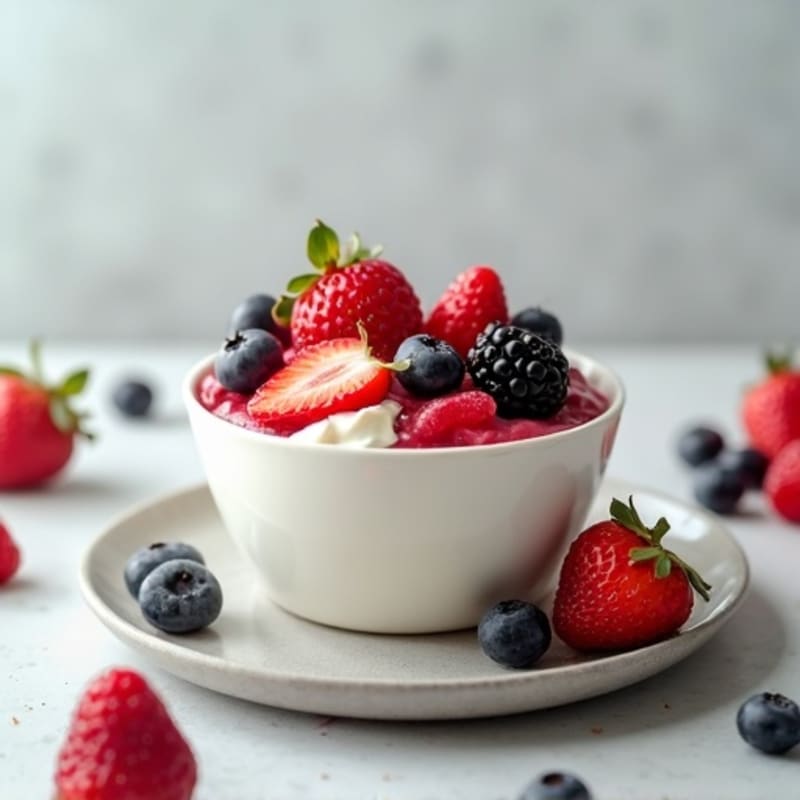 Silky Vanilla Protein Yogurt with Berries