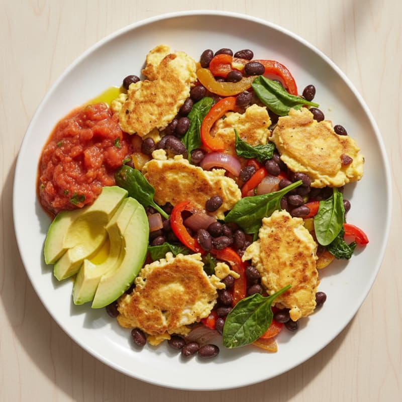 Egg and Veggie Scramble with Black Beans