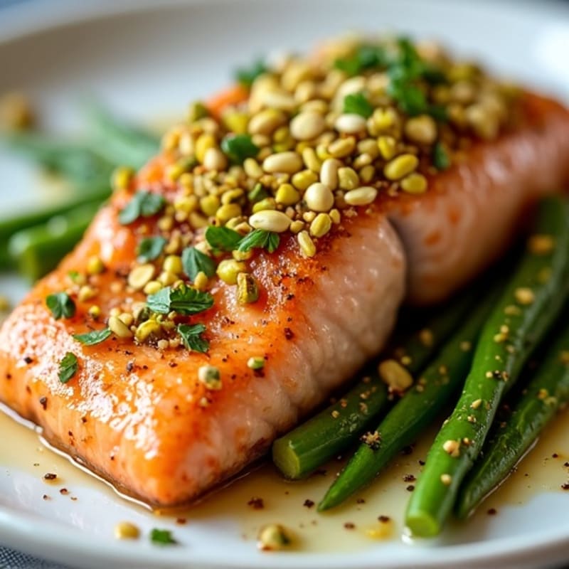 Crispy Pistachio-Crusted Salmon with Honey Citrus Glaze