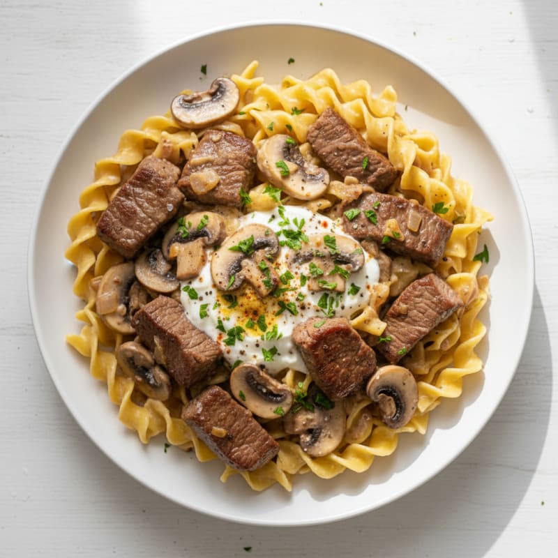 Hearty Beef Stroganoff with Egg Noodles