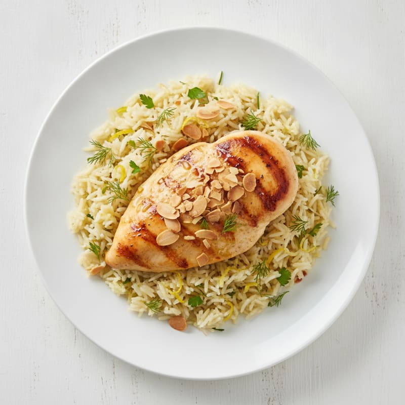 Lemon Herb Rice Pilaf with Toasted Almonds