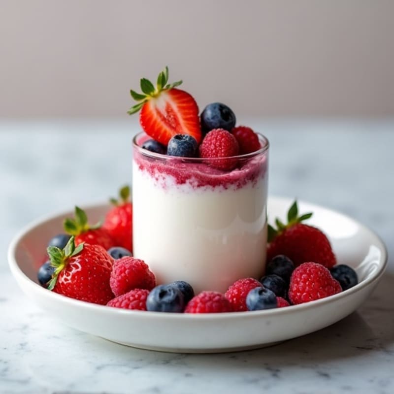 Greek Yogurt Protein Mousse with Mixed Berries