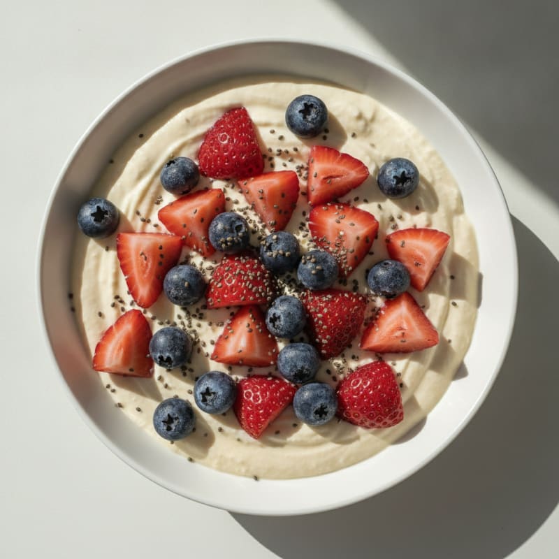 Silky Greek Yogurt Protein Pudding with Berries