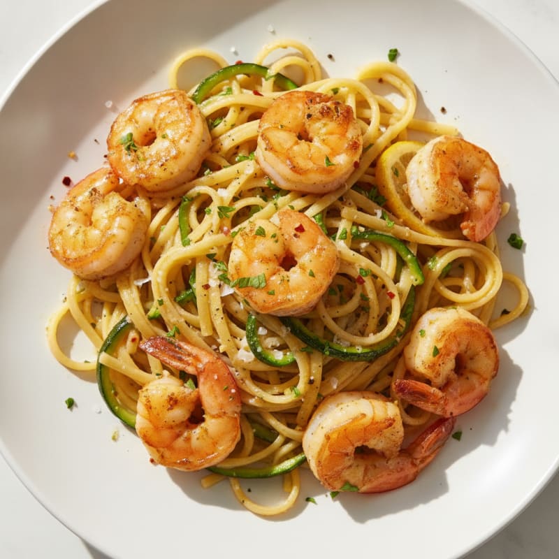 Garlic Butter Shrimp Scampi with Linguine