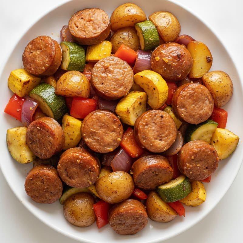 Sheet Pan Turkey Sausage with Roasted Potatoes and Vegetables