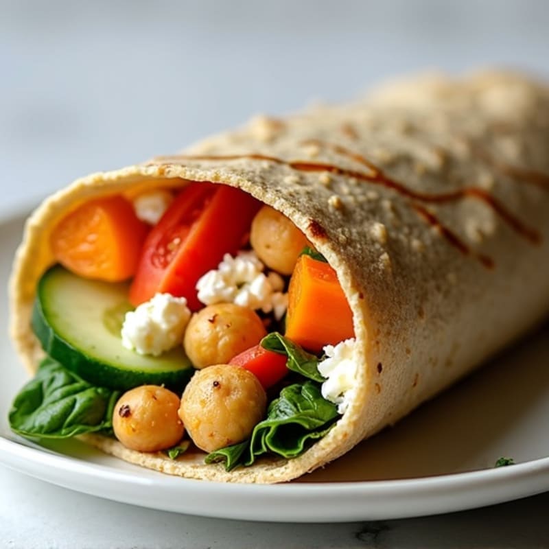 Crunchy Mediterranean Veggie Hummus Wrap