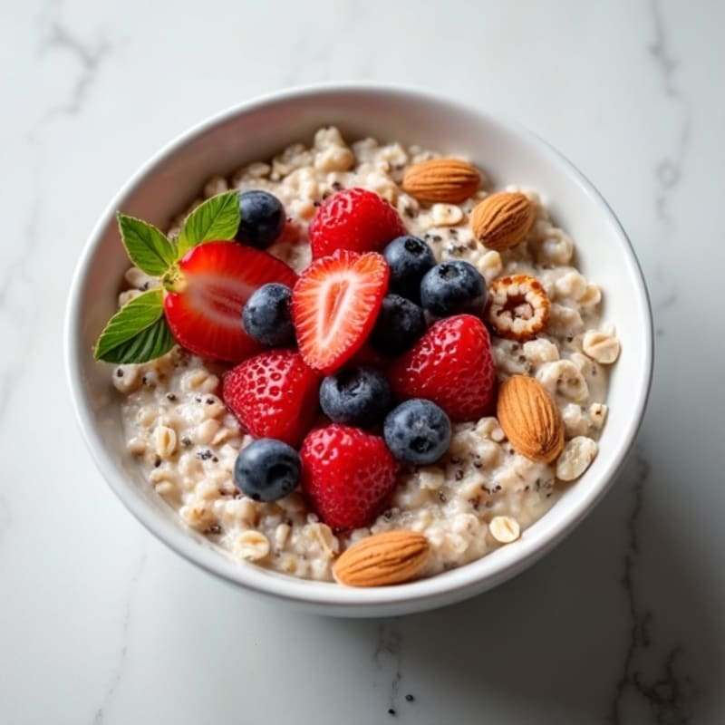 Creamy Oatmeal with Berries and Nuts