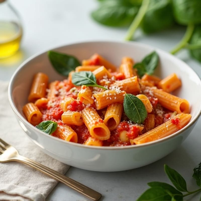 Lean Ground Turkey Baked Ziti with Creamy Ricotta and Spinach