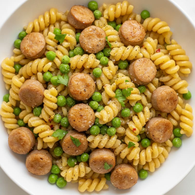 Sausage and Pea Protein Pasta