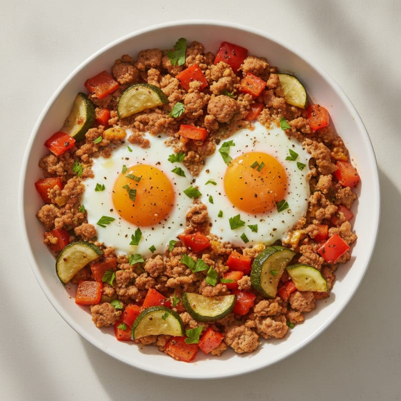 Baked Eggs with Roasted Vegetables
