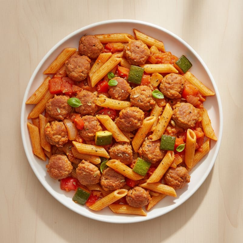 Italian Sausage Protein Pasta Skillet