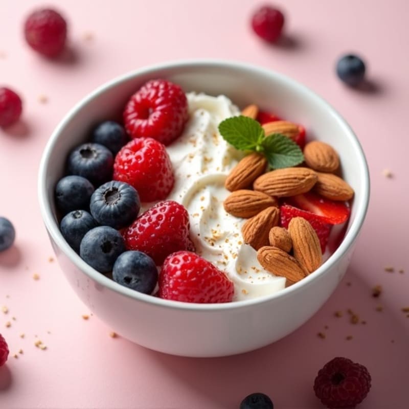 Cottage Cheese Berry Protein Bowl with Almonds
