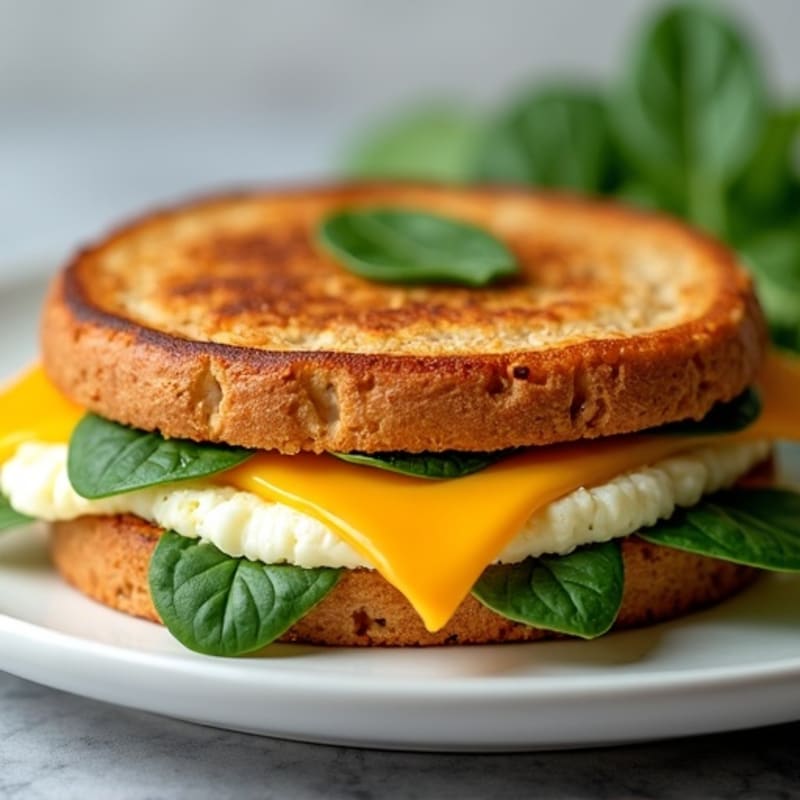 Protein-Packed Grilled Three-Cheese with Spinach