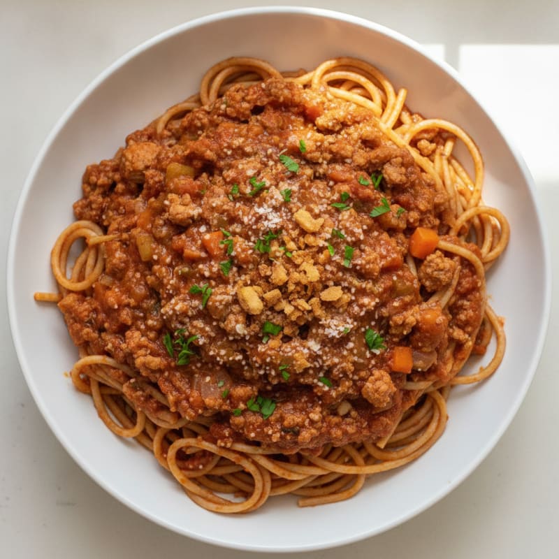Turkey Bolognese with Spaghetti