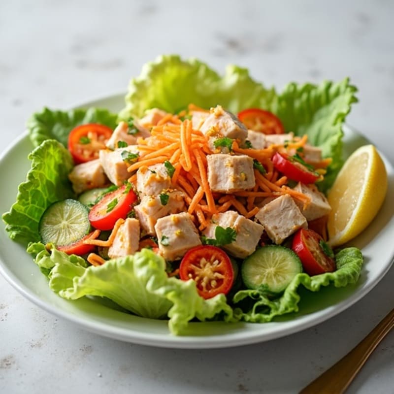 Chopped Chicken Salad with Crunchy Veggies and Lemon Vinaigrette