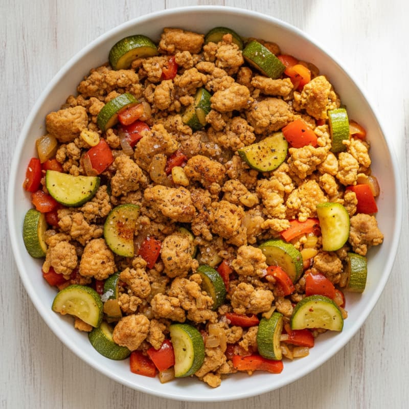 Ground Chicken and Vegetable Skillet