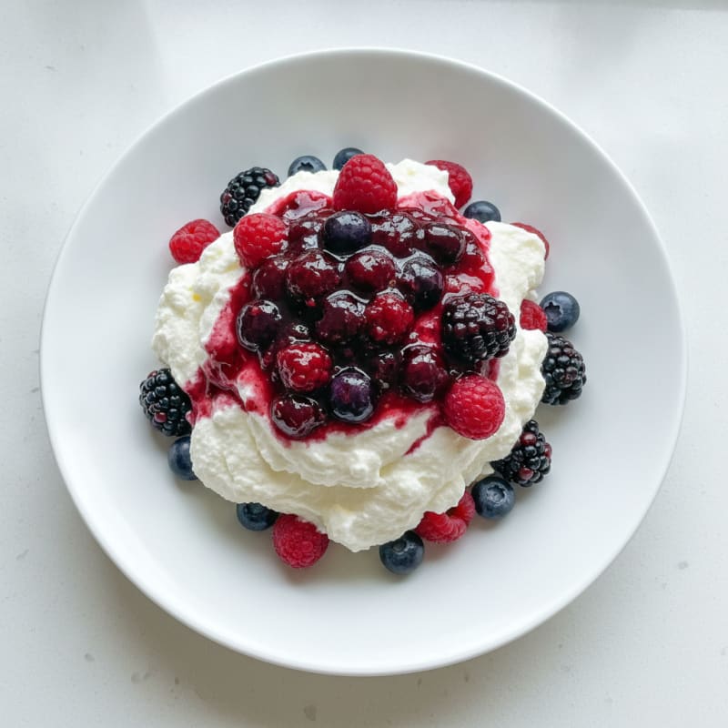 Silky Greek Yogurt Protein Mousse with Mixed Berries