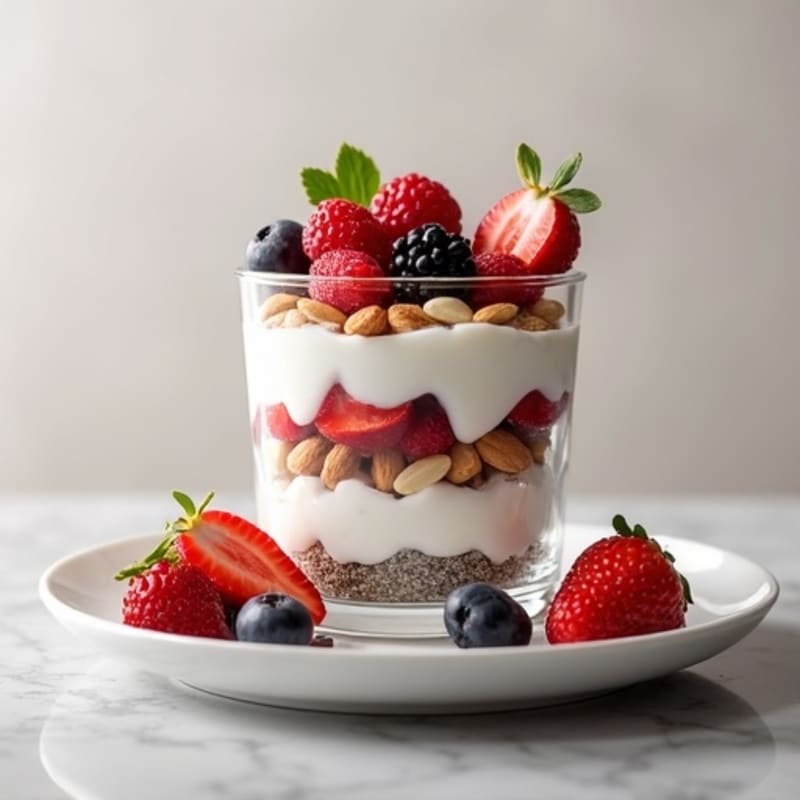 Greek Yogurt Berry Parfait with Almonds