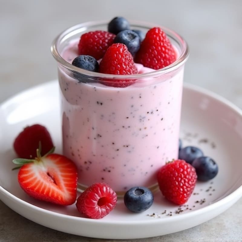 Greek Yogurt Protein Mousse with Mixed Berries