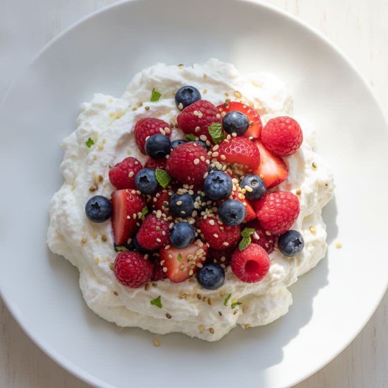 Greek Yogurt Protein Mousse with Berries