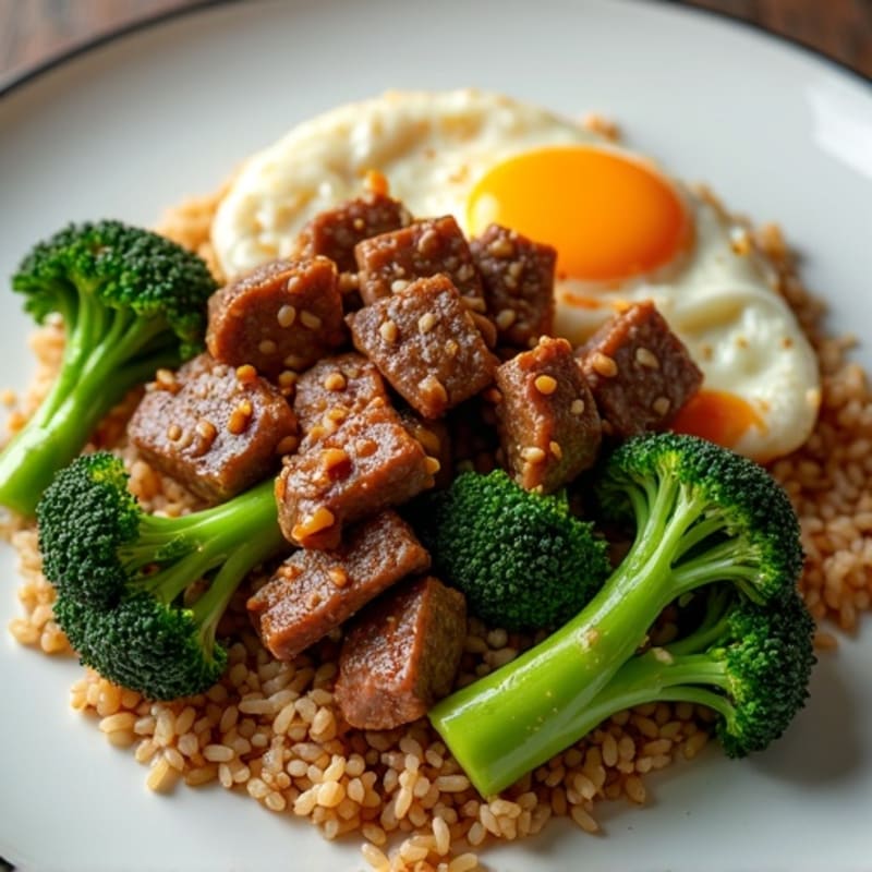 Savory Lean Beef and Crispy Broccoli Stir-Fry with Brown Rice