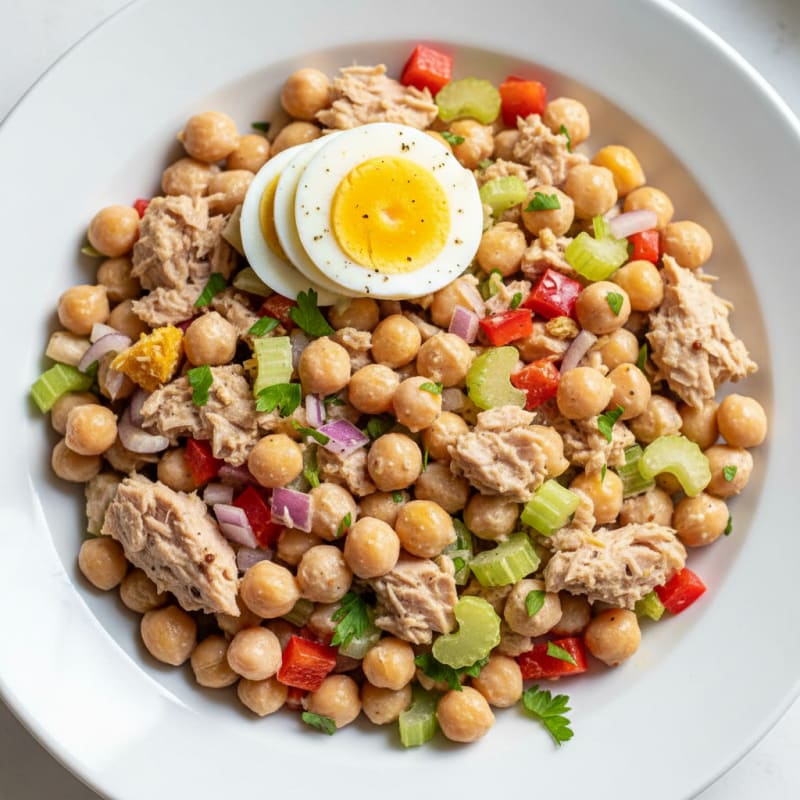 Tuna and Chickpea Salad with Crunchy Vegetables