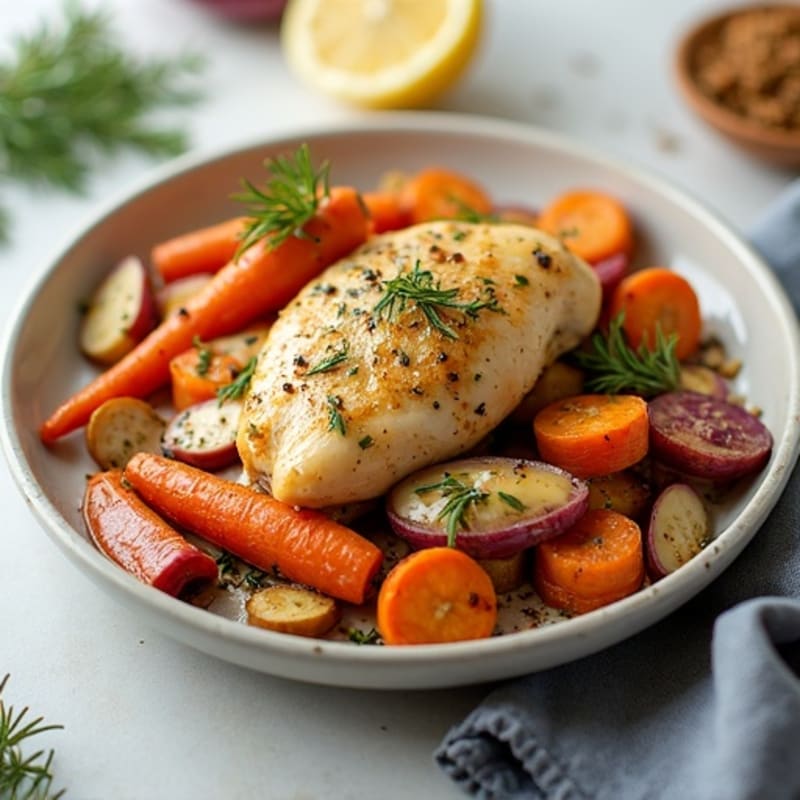 Sheet Pan Lemon Herb Chicken and Roasted Root Vegetables