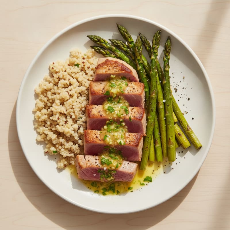 Seared Tuna with Lemon-Herb Sauce