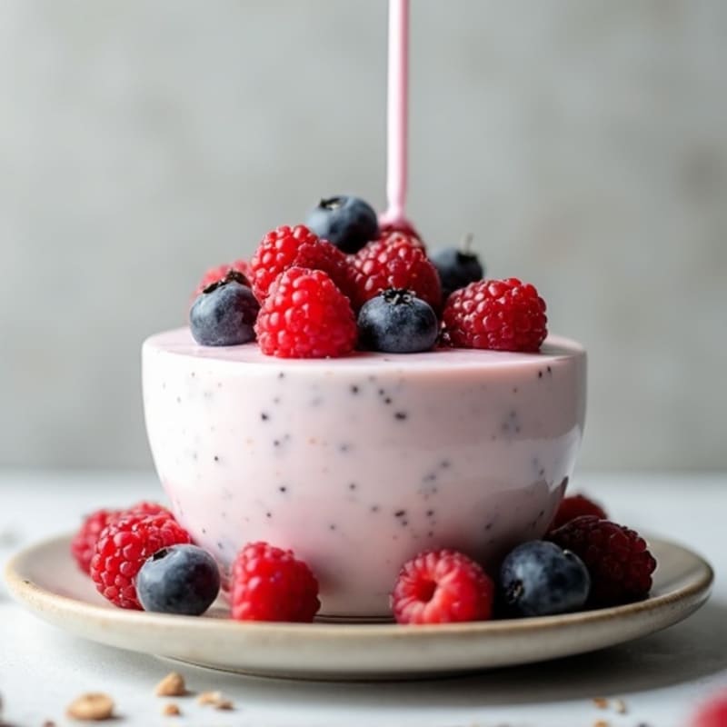 Creamy Greek Yogurt Protein Mousse with Mixed Berries
