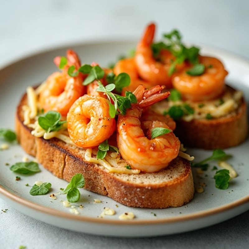 Lemon-Herb Shrimp and Sardine Sourdough Toast
