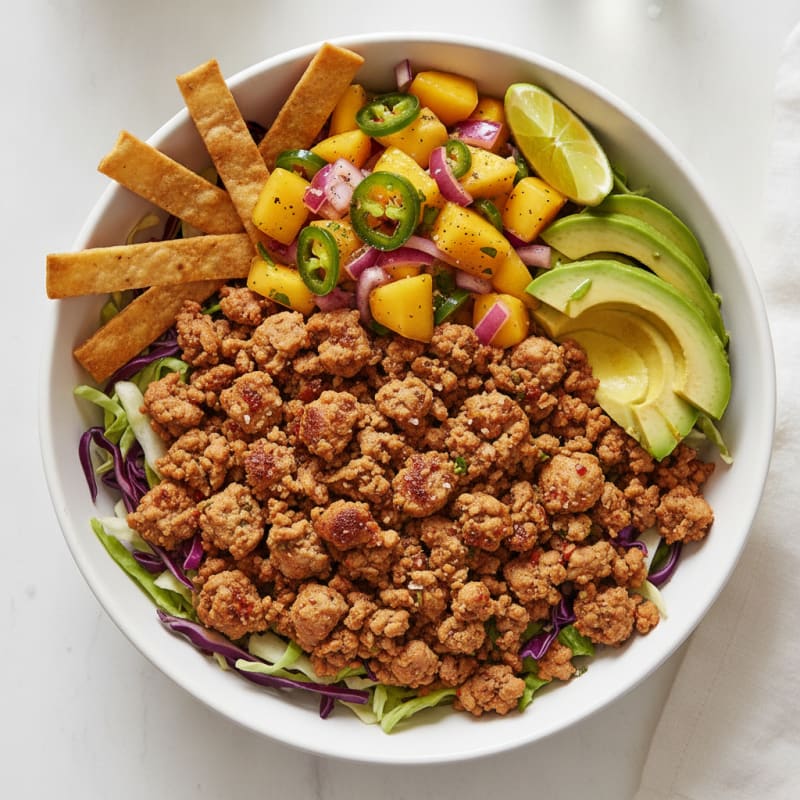Lean Turkey Burrito Bowl with Mango Salsa