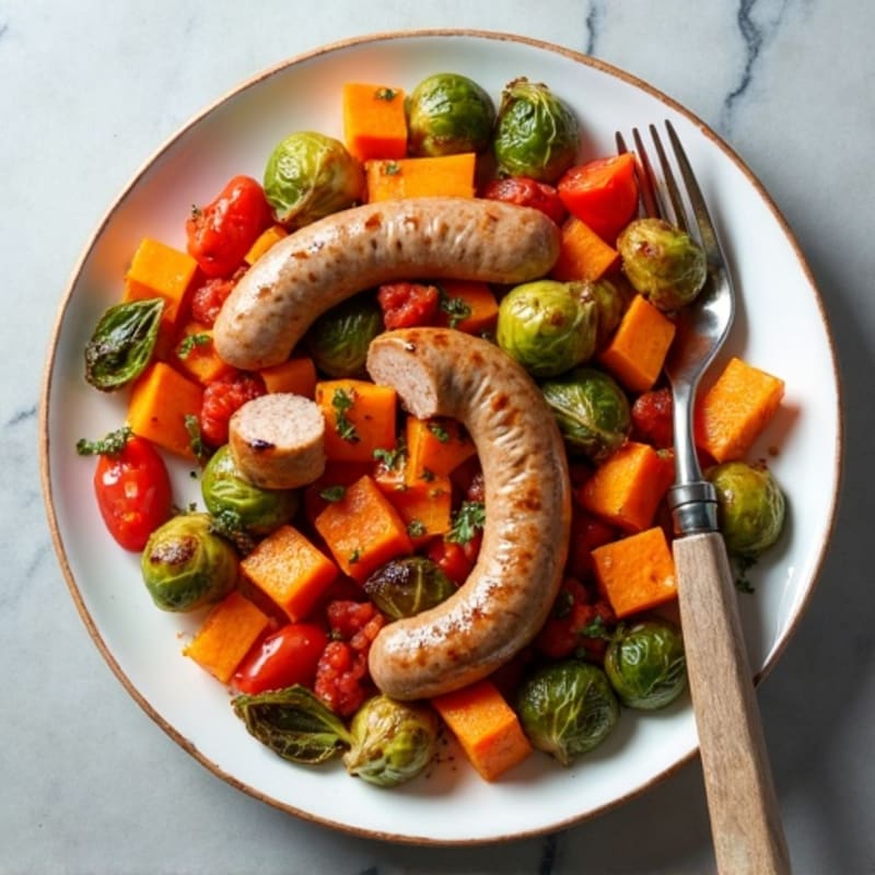 Herb-Roasted Sausage and Sweet Potato Sheet Pan Dinner