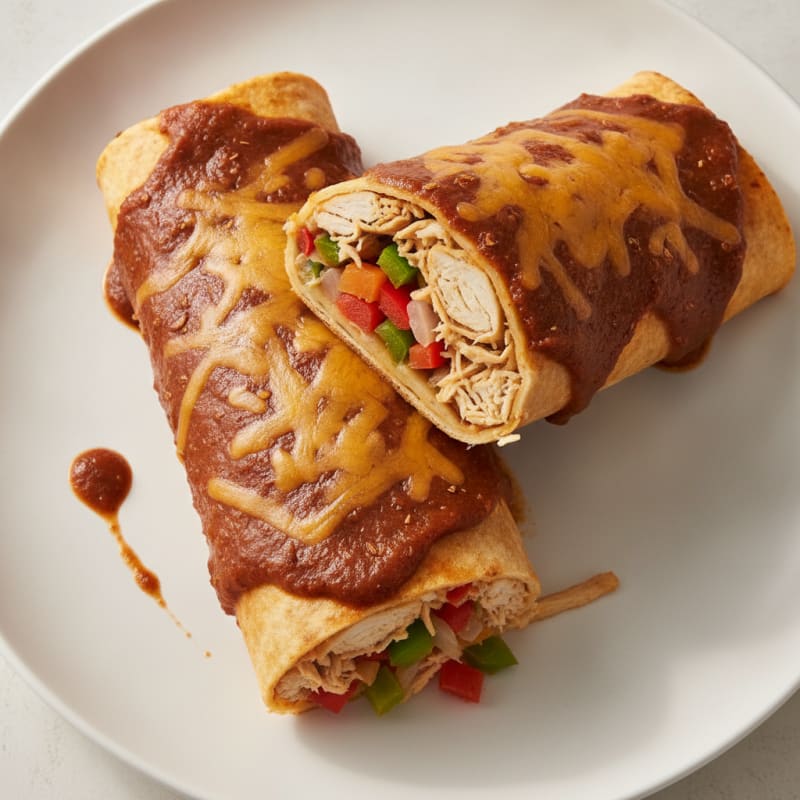 Chicken Enchiladas with Ancho Chili Sauce