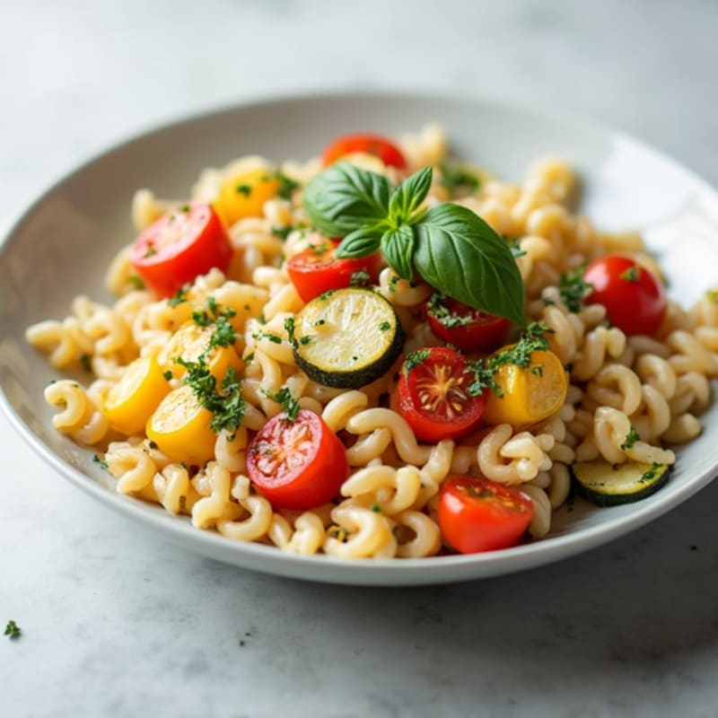 Creamy Roasted Vegetable Pasta with Herb-Ricotta Sauce