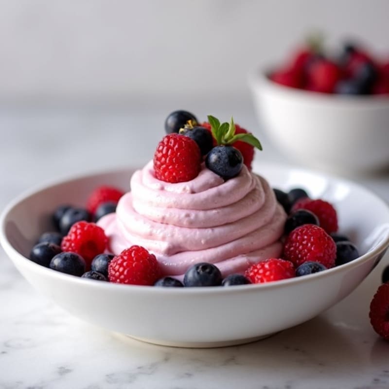 Silky Greek Yogurt Protein Mousse with Mixed Berries