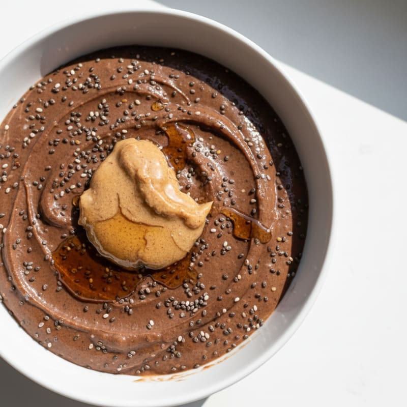 Silky Chocolate Protein Pudding with Chia Seeds