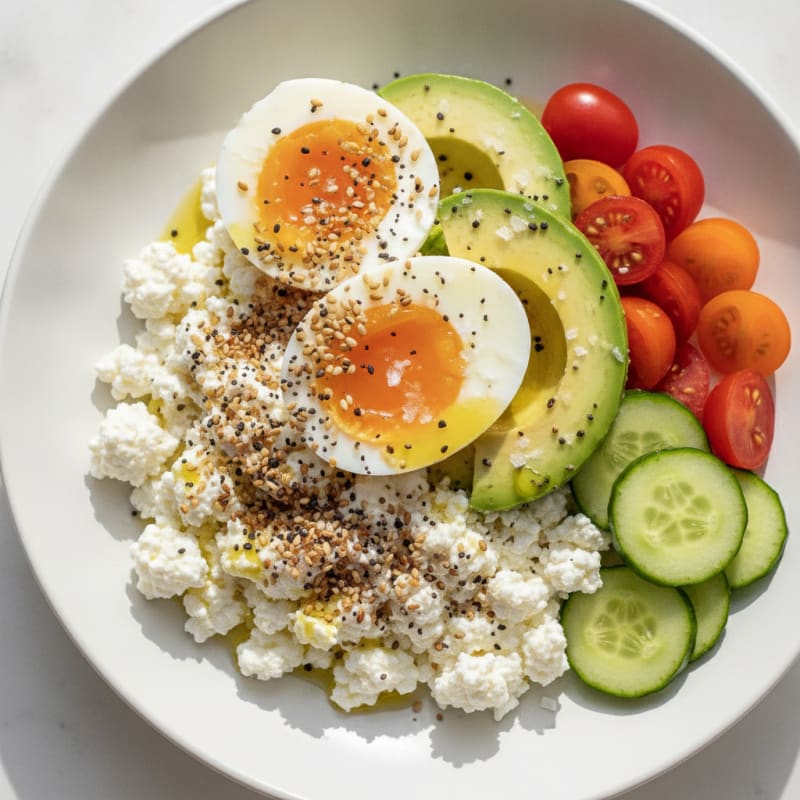 Savory Cottage Cheese with Everything Bagel Seasoning