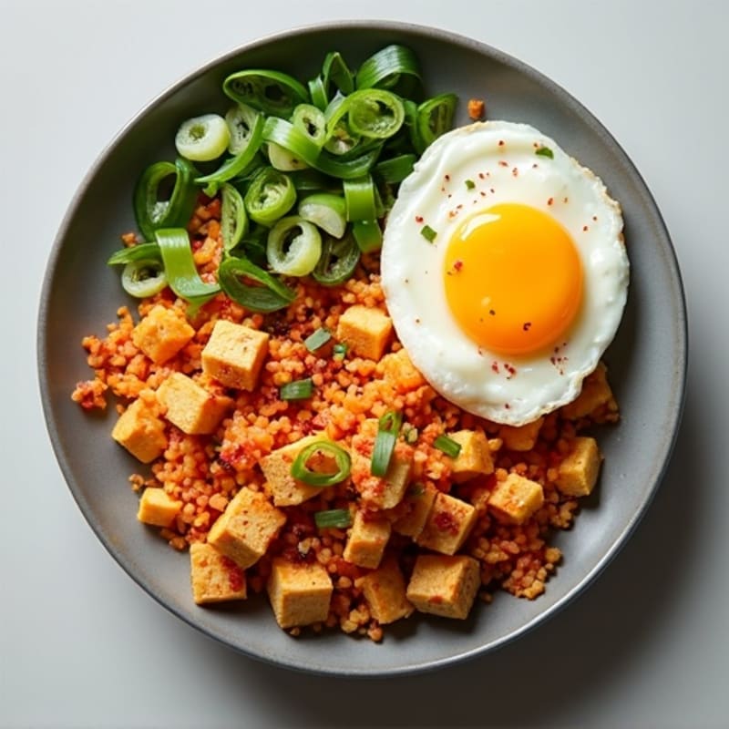 Crispy Cauliflower Rice Kimchi Stir-Fry