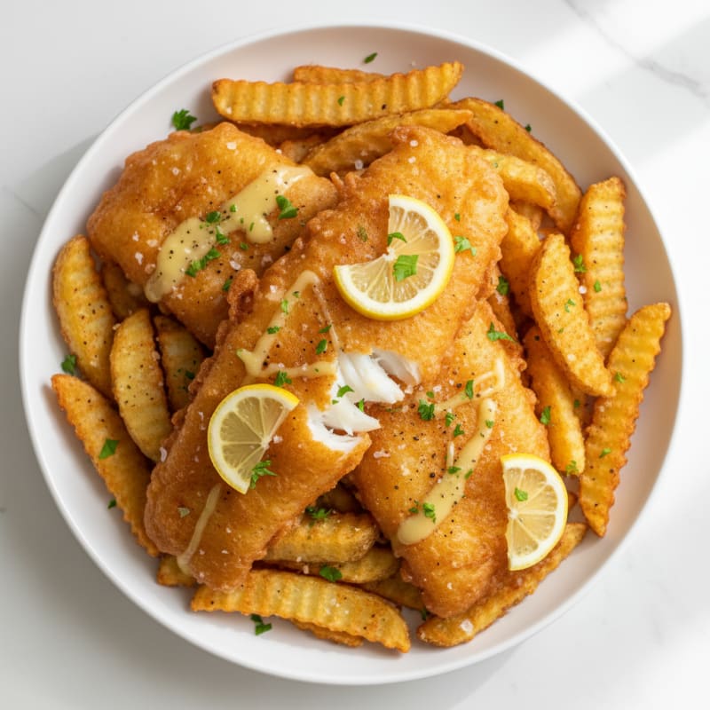 Crispy Beer-Battered Fish and Chips