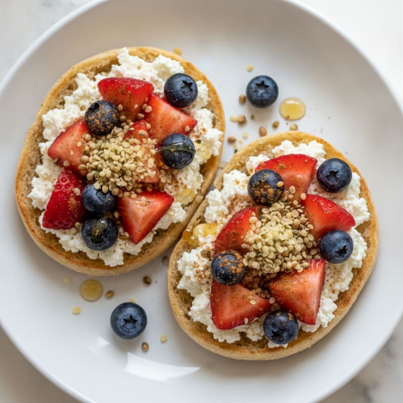 Protein-Packed Berry & Cottage Cheese English Muffin