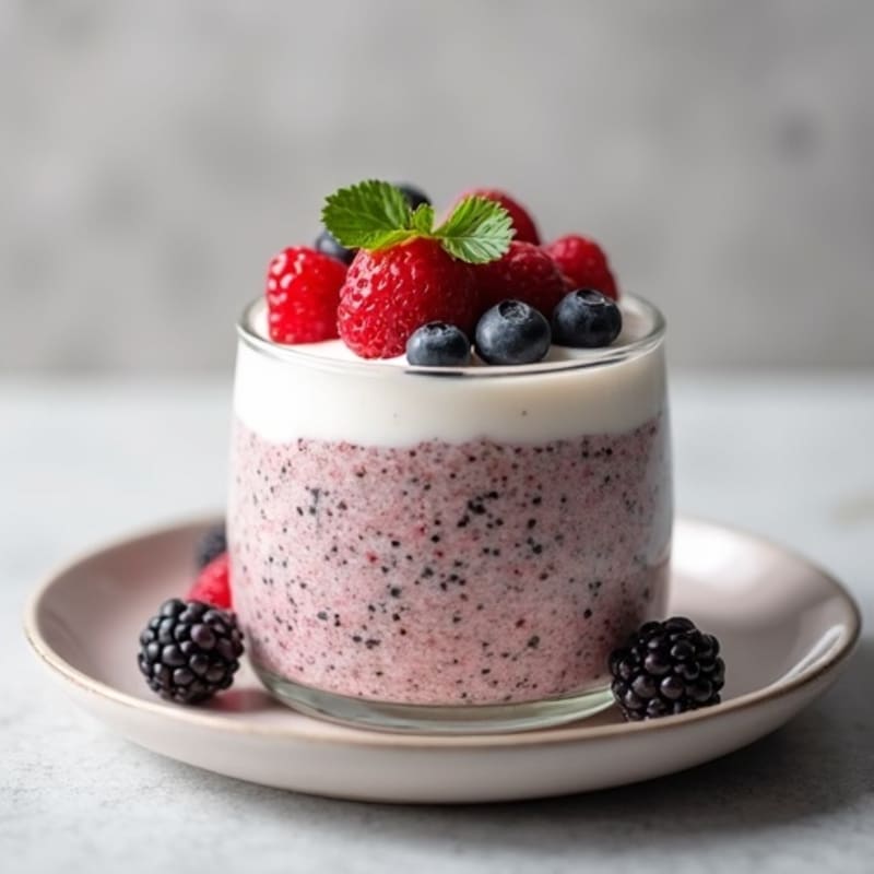 Creamy Chia Pudding with Fresh Mixed Berries