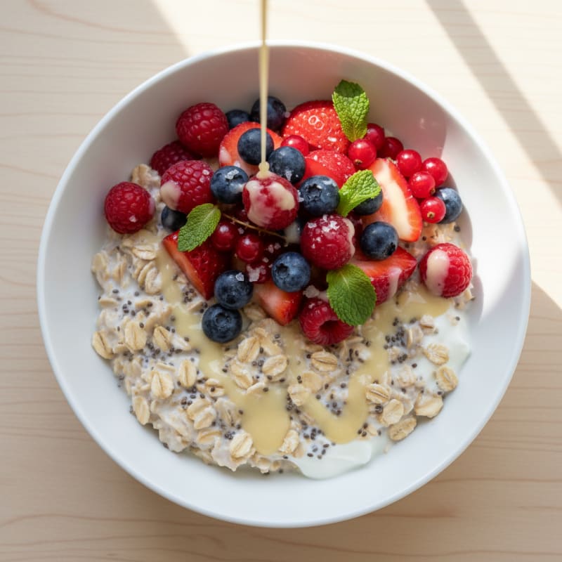 Creamy Vanilla Berry Overnight Oats