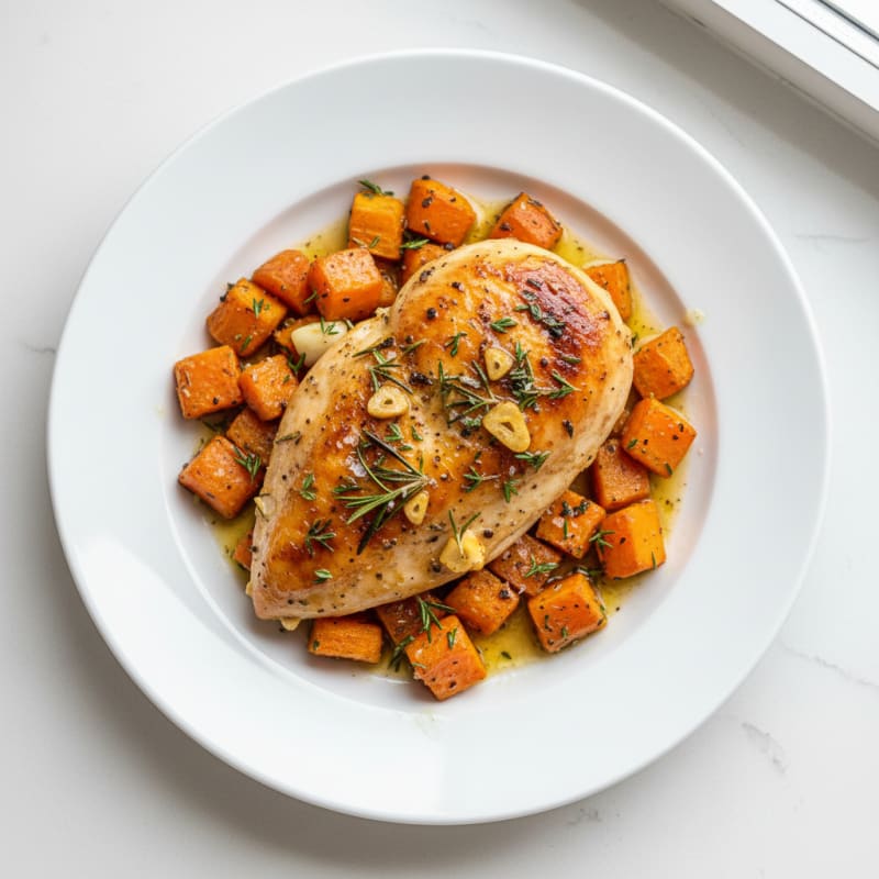Garlic Herb Roasted Chicken with Root Vegetables
